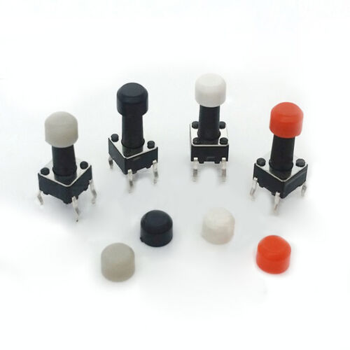 Tactile Switch Button Cap A41 for 6x6mm Round Button Switch Gray White Red Black 