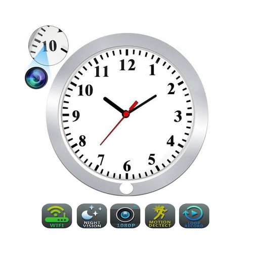 JLRKENG WiFi Hidden Camera Wall Clock Wireless Spy Camera Nanny Pet Cam Motio...