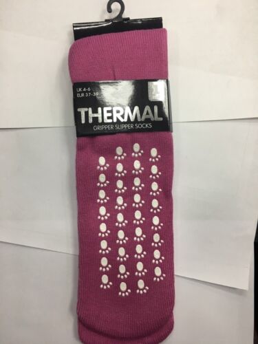 ladies thermal gripped slipper socks size 4-6 