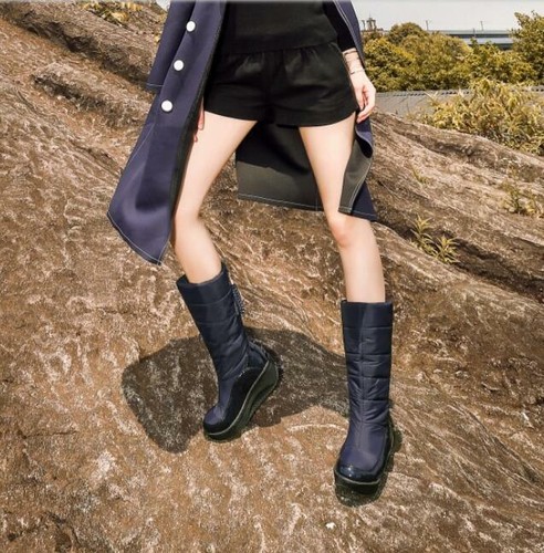 Details about / Women Girls Winter Warm Snow Mid Calf Boots Thicken Wedge Round Toe Creepers New