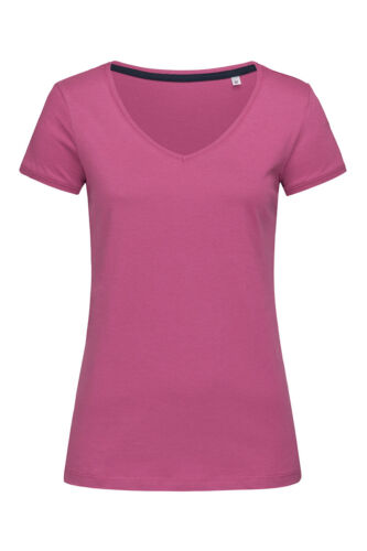 Ladies Womens Womans Fit Plain Cotton Vee V-Neck Tee t-Shirt t shirt Tshirt 