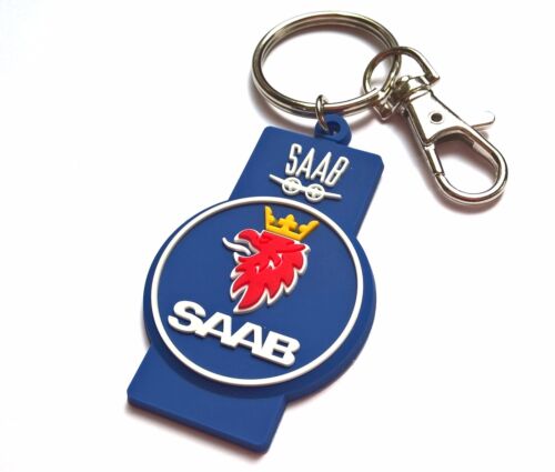 SAAB key chain best gift unique rubber keyring with lion and plane logo 