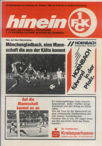FC Kaiserslautern Borussia Mönchengladbach BL 80/81 1 25.10.1980 