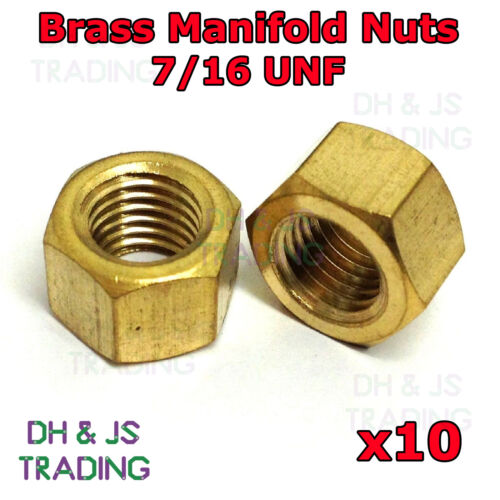 10 x Brass Manifold Nuts 7/16 UNF Exhaust Inlet Classic Mini VW 