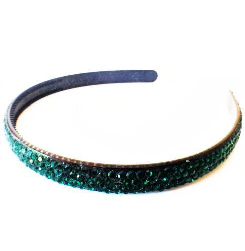 USA Handmade Headband Rhinestone Crystal Hairband Hairpin Bling Green B01
