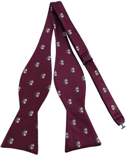Details about  / Mens Holiday Christmas Jingling Bell Print Pattern Bow Tie Self Bowtie