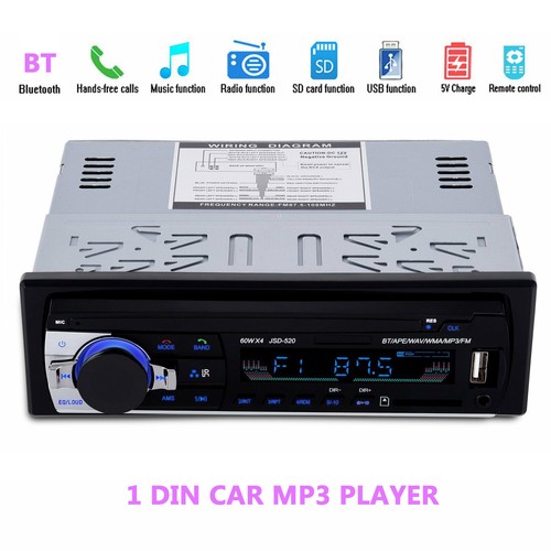 BT Car Stereo Audio In-Dash FM Aux Input Receiver TF USB MP3 Radio Player
