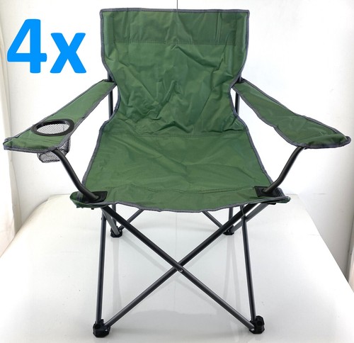 Joblot 4x Folding Outdoor Fishing Camping Chair Garden Camper Van Caravan Beach