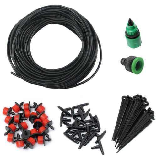 Automatic Micro Drip Irrigation System Watering Hose Garden Plant Self DIY US
