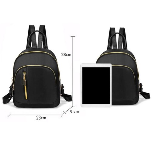 fashion women/'s Small Backpack Travel nylon handbag single shoulder bag black