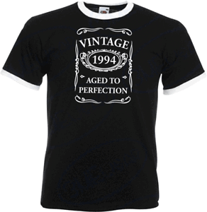 26th Birthday Gifts Presents Year 1994 Mens Ringer Vintage T-Shirt Aged To New