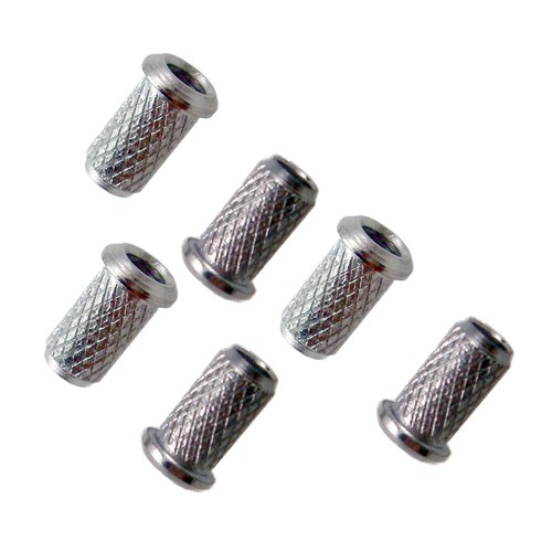 6 Stück E-Gitarrensaite durch Körper Ferrulen Buchse Set Silber