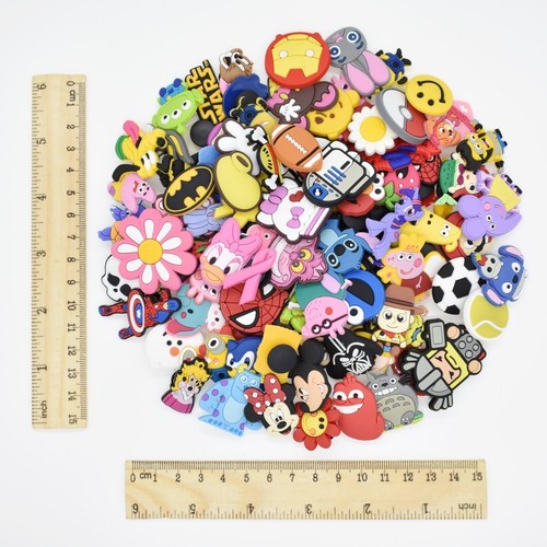 US STOCK 100PCS Randon Different Shoes Decoration Charms Fit Croc Wristbands