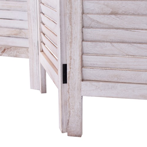 Modern 6 Panel Room Divider Privacy Folding Screen Home Office Wooden Slat US