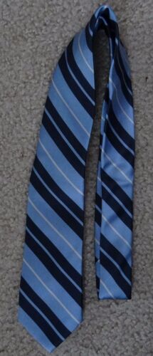 NICK GRAHAM men/'s split bar blue striped 3/" wide 100/% silk Tie