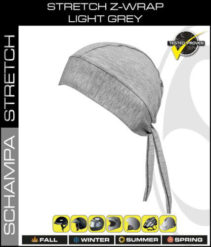 Light Grey  BNDNA003-03 Biker Lightweight Headwrap Schampa™ Stretch Z-Wrap 