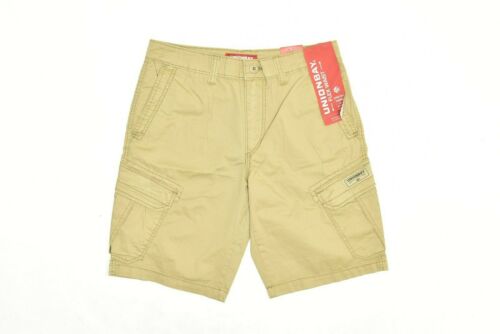 Men/'s Union Bay 6 Pocket Stretch Cargo Shorts Size 30 Flex Waist Beige Khaki