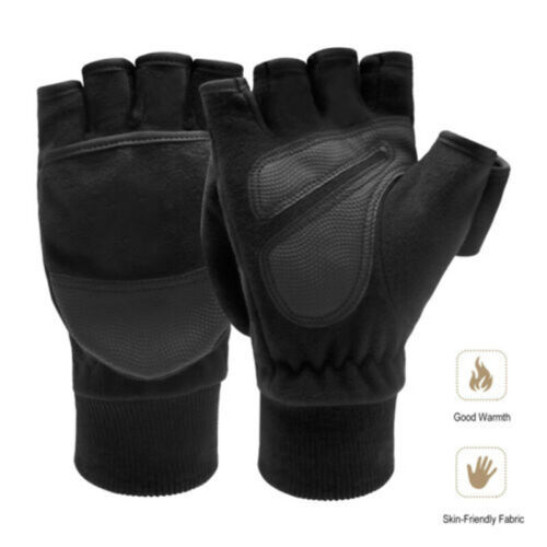 Details about  &nbsp;Thermal Winter Fliptop Gloves Fingerless Convertible Warm Mittens For Men Women