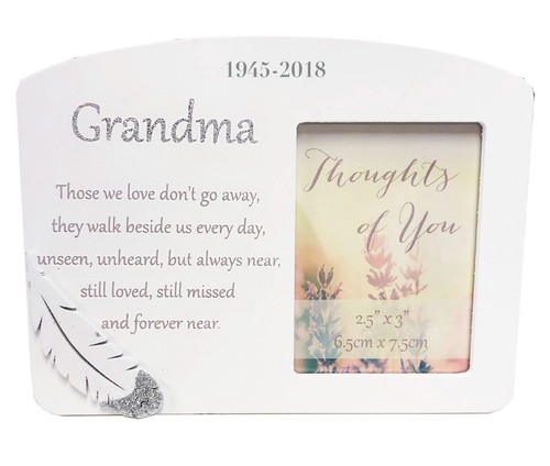 Personalised Memorial Gift Plaque Photo Frame Grandma Remembrance Sympathy Gran