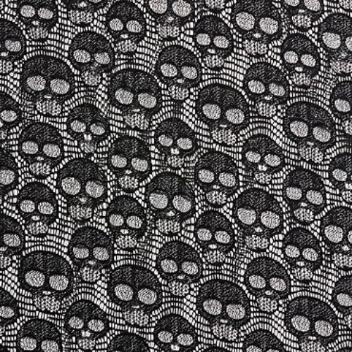 Measures Shawl Designer Donna Stevens Black Skull Lace Wrap 77/"L x 26/"W