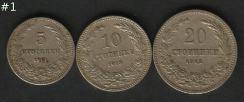 20 Stotinki 1913 Details about  / Bulgaria 5 10 Lot 3 Coins KM#24,25,26