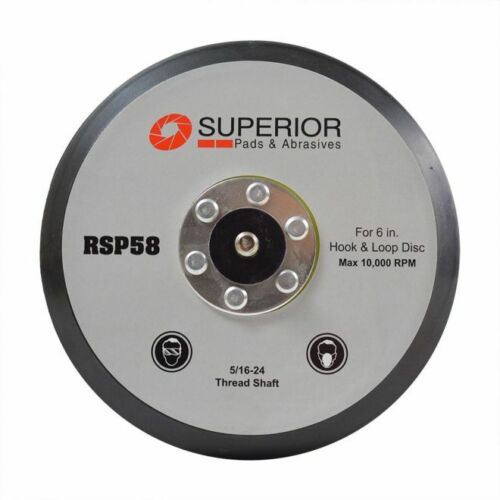 Random OSuperior Pads and Abrasives RSP58 6 Inch No Hole Hook /& Loop Sanding Pad