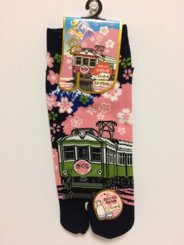 1 PAIR JAPAN SAKURA CHERRY BLOSSOM DENSHA TRAIN TABI SHORT SOCKS WOMEN/'S GIRLS
