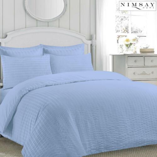 Ruched Seersucker Duvet Cover jasmine Stripe Pillowcases Bed linen Quilt Bedding