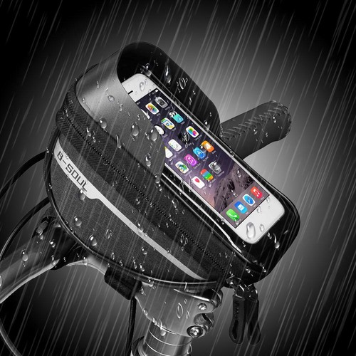 Polyester Waterproof Bike Bicycle Front Frame Pannier Touchscreen Cell Phone Bag