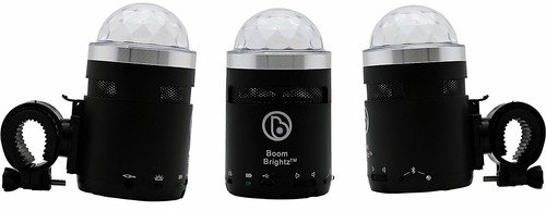 Boombrightz clignotant DEL rechargeable vélo accessoire avec haut-parleur Bluetooth