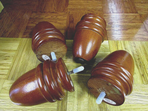 Set of 4 Cherry Finished Bun Feet Legs 5 1//4/" Furniture Parts Building or Repair