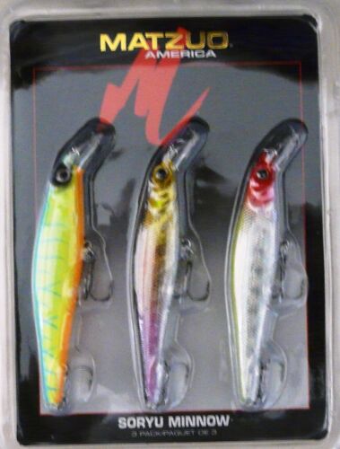 Pack of 3 Matzuo Soryu Minnow Freshwater Lures 2-4 ft Diver PP1-1