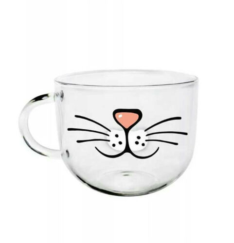 Glass Cup Coffee Tea Milk Breakfast Mug Lovely Creative Drinkware Cat Face Mugs 