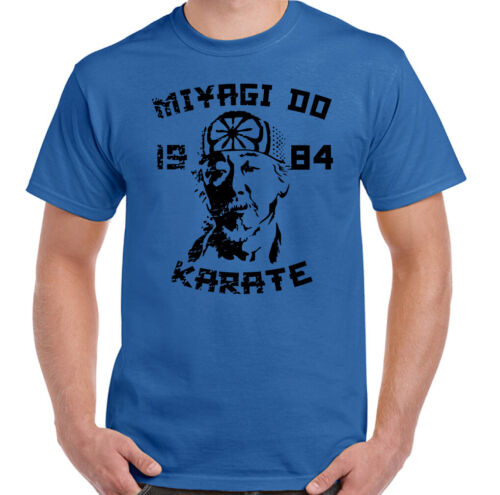 Mens Karate Kid T-Shirt Mr Myagi Do Cobra Kai Retro MMA Training Top Gym Movie 