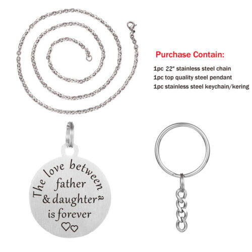 Personalised Fathers Day Gifts Steel Necklace idea for Him Dad Grandad Daddy