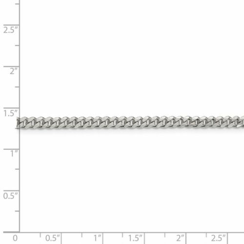 Details about   Sterling Silver Rhodiumed 3.5mm Plain Curb Bracelet w/ Lobster Clasp 7" 