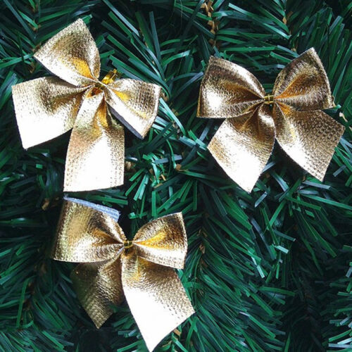 12pcs Bowknot Xmas Tree Ornament Bow Hanging Decoration Christmas Gift Decor RR