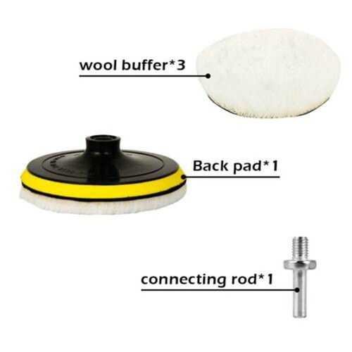 5Pcs 15.2cm Polissage Cirage Coussinet Éponge Kit Auto Polisseur avec Perceuse