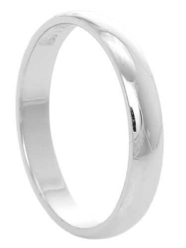 Men and Women's 14kt White Gold 3mm Traditional Wedding Band Ring 