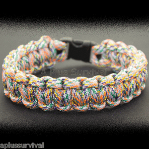 Rainbow Made in the USA Paracord Emergency Rope Survival Bracelet
