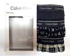 Calvin Klein Men's 100% Cotton Slim Fit Boxers 3-Pack Black/Printed