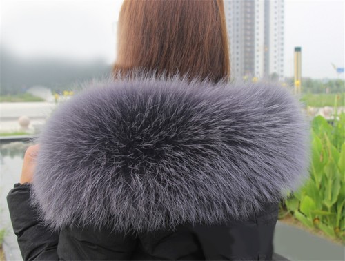 Women/'s Jacket Hood Decor Real Vintage Fur Collar Scarf Farm RACC00N Fur Scarf