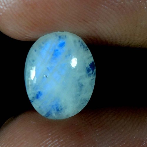 100/% Natural Blue Fire Rainbow Moonstone Oval Fancy Cab Loose Gemstone Pear
