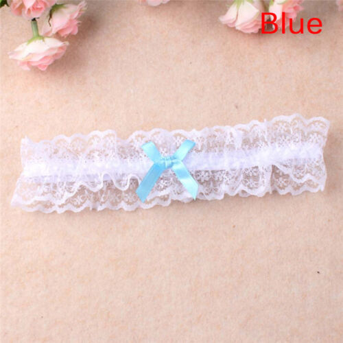 Double Color Lace Ribbon Bowknot Wedding Bridal Hen Gift Garters Adjust SexyPWB