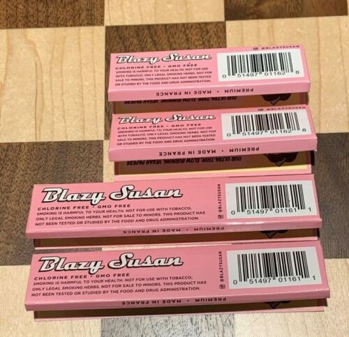 BLAZY SUSAN ROLLING PAPERS COMBO 4 PACKS 1 1//4 SIZE KING SLIM 50 PAPERS// PACK