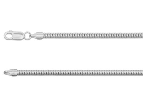Italian Sterling Silver 3mm thick Snake Chain with Lobster Clasp in 2 lengths.
