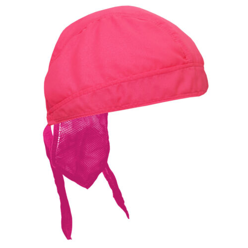Neon Hot Pink Biker Premium Headwrap Sweatband Vented Mesh Lined Durag Doo Rag