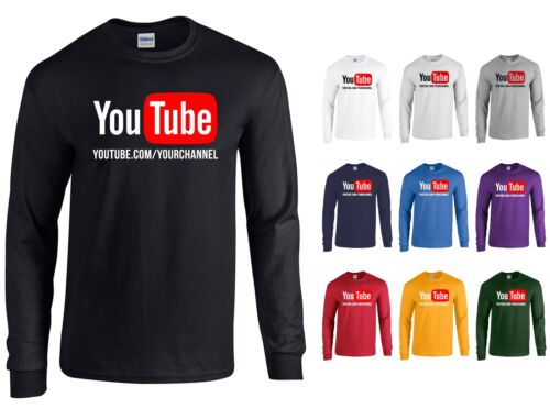 Chaîne YouTube URL personnalisée Chemise à manches longues-votre canal sur une chemise!