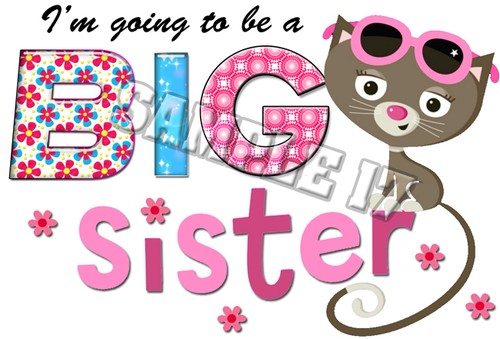 I/'M GOING TO BE A BIG SISTER IRON ON TRANSFER PERSONALISED FREE Ref NW17-21