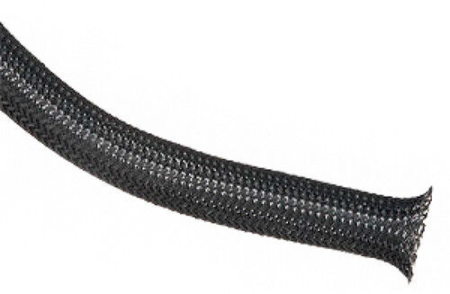 Braided Expandable Cable Loom Auto Harness Wire Sleeving Sheathing 16mm BLACK 1m 